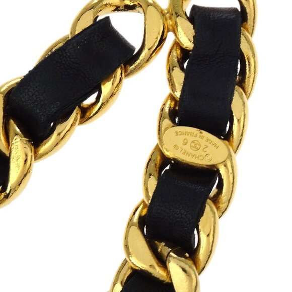 Chanel Chain Belt Medallion Gold Black Small Good - Picture 2 of 4
